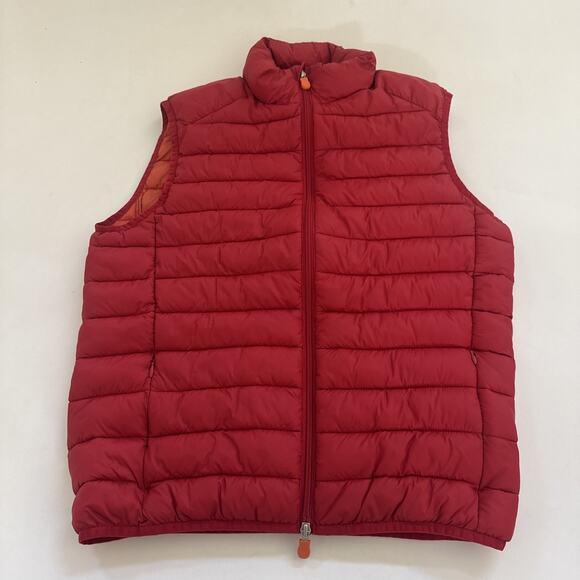 Save The Duck Puffer Vest Mens Small Ultra Light Full Zip Red Outdoors Gorpcore - Picture 1 of 10